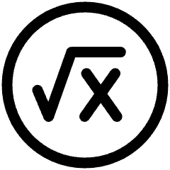 Square Root X Circle Icon from Ultimate Regular Set