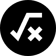 Square Root X Circle Icon from Sharp Solid Set