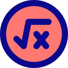 Square Root X Circle Icon from Core Pop Set