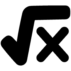 Square Root X Icon from Plump Solid Set