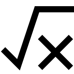 Square Root X Icon from Sharp Line Set