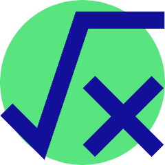 Square Root X Icon from Sharp Pop Set