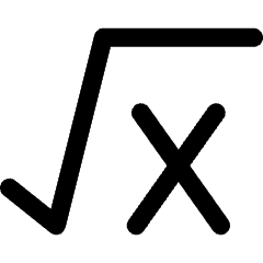 Square Root X Icon from Core Line Set