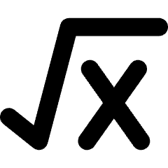 Square Root X Icon from Core Solid Set