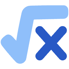 Square Root X Icon from Plump Flat Set