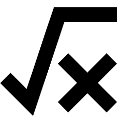 Square Root X Icon from Sharp Solid Set