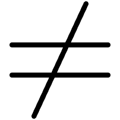 Symbol Not Equal 1 Icon from Ultimate Light Set