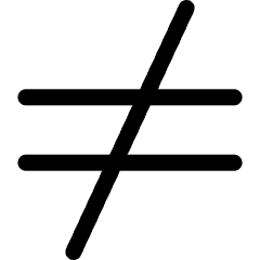 Symbol Not Equal 1 Icon from Ultimate Regular Set