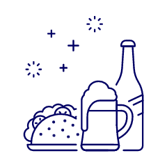 Taco And Beer Illustration from UX Line Set