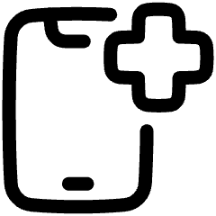 Online Medical App Checkup Service Icon from Plump Line Set
