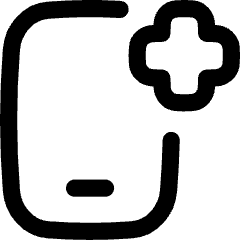 Online Medical App Checkup Service Icon from Flex Line Set