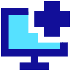 Online Medical Service Monitor Icon from Sharp Pop Set