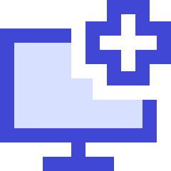 Online Medical Service Monitor Icon from Sharp Duo Set