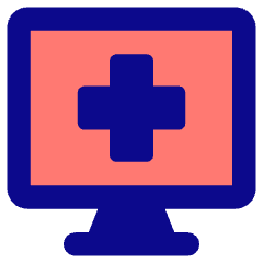 Online Medical Service Monitor Icon from Core Pop Set