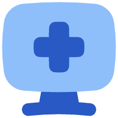Online Medical Service Monitor Icon from Flex Flat Set