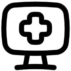 Online Medical Service Monitor Icon from Flex Line Set