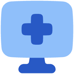 Online Medical Service Monitor Icon from Plump Flat Set