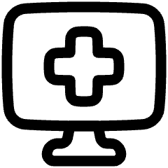 Online Medical Service Monitor Icon from Plump Line Set