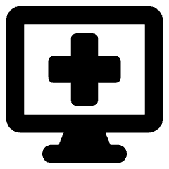 Online Medical Service Monitor Icon from Core Solid Set