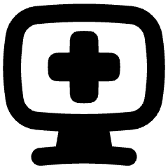 Online Medical Service Monitor Icon from Flex Solid Set