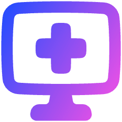 Online Medical Service Monitor Icon from Plump Gradient Set