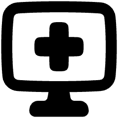 Online Medical Service Monitor Icon from Plump Solid Set