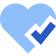 Heart Check Icon from Sharp Flat Set