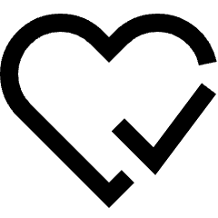 Heart Check Icon from Sharp Line Set