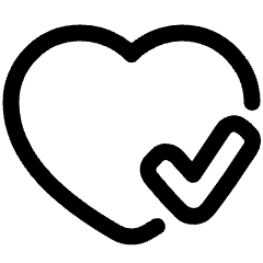 Heart Check Icon from Plump Line Set