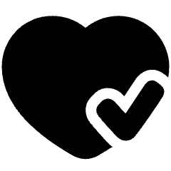 Heart Check Icon from Plump Solid Set