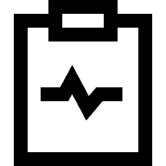 Heart Rate Clipboard Icon from Sharp Line Set
