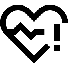 Heart Rate Pulse Alert Icon from Sharp Line Set