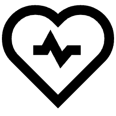 Heart Rate Pulse Graph Icon from Sharp Line Set