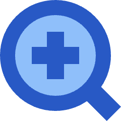 Medical Search Diagnosis Icon from Sharp Flat Set