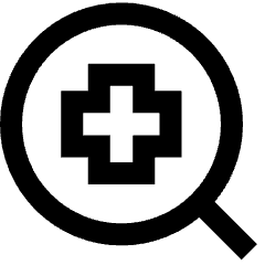 Medical Search Diagnosis Icon from Sharp Line Set