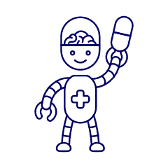 Phamacist Robot Illustration from UX Line Set