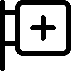 Hospital Sign Icon from Core Line Set