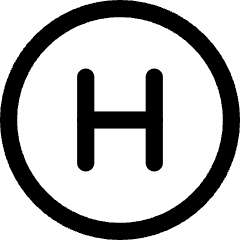 Hospital Sign Circle Icon from Core Line Set