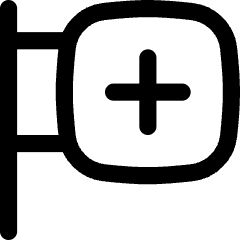 Hospital Sign Icon from Flex Line Set
