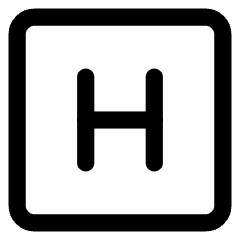 Hospital Sign Square Icon from Core Line Set