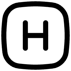 Hospital Sign Square Icon from Flex Line Set