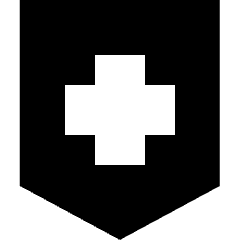 Sign Cross Shield Icon from Sharp Solid Set