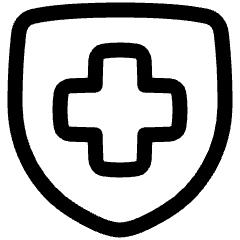 Sign Cross Shield Icon from Plump Line Set