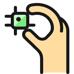 Technology Chip Hold Icon from Ultimate Colors Set