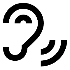 Ear Hearing Icon from Sharp Line Set