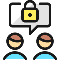 Team Meeting Message Men Lock Icon from Ultimate Colors Set