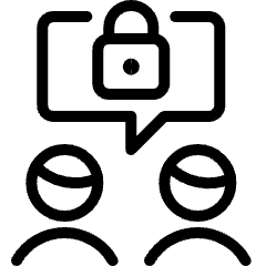 Team Meeting Message Men Lock Icon from Ultimate Light Set