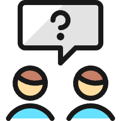 Team Meeting Message Men Question Icon from Ultimate Colors Set