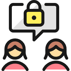 Team Meeting Message Women Lock Icon from Ultimate Colors Set