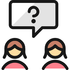 Team Meeting Message Women Question Icon from Ultimate Colors Set